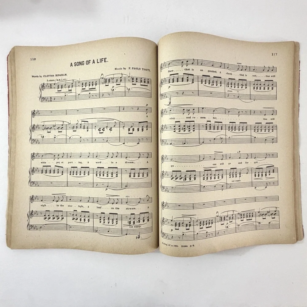 Antique 1892 Excelsior Baritone Bass Folio Sheet Music Book & Song Chicago IL